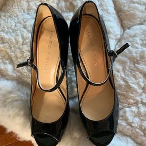 Marc Fisher Black Ankle Strap Heels